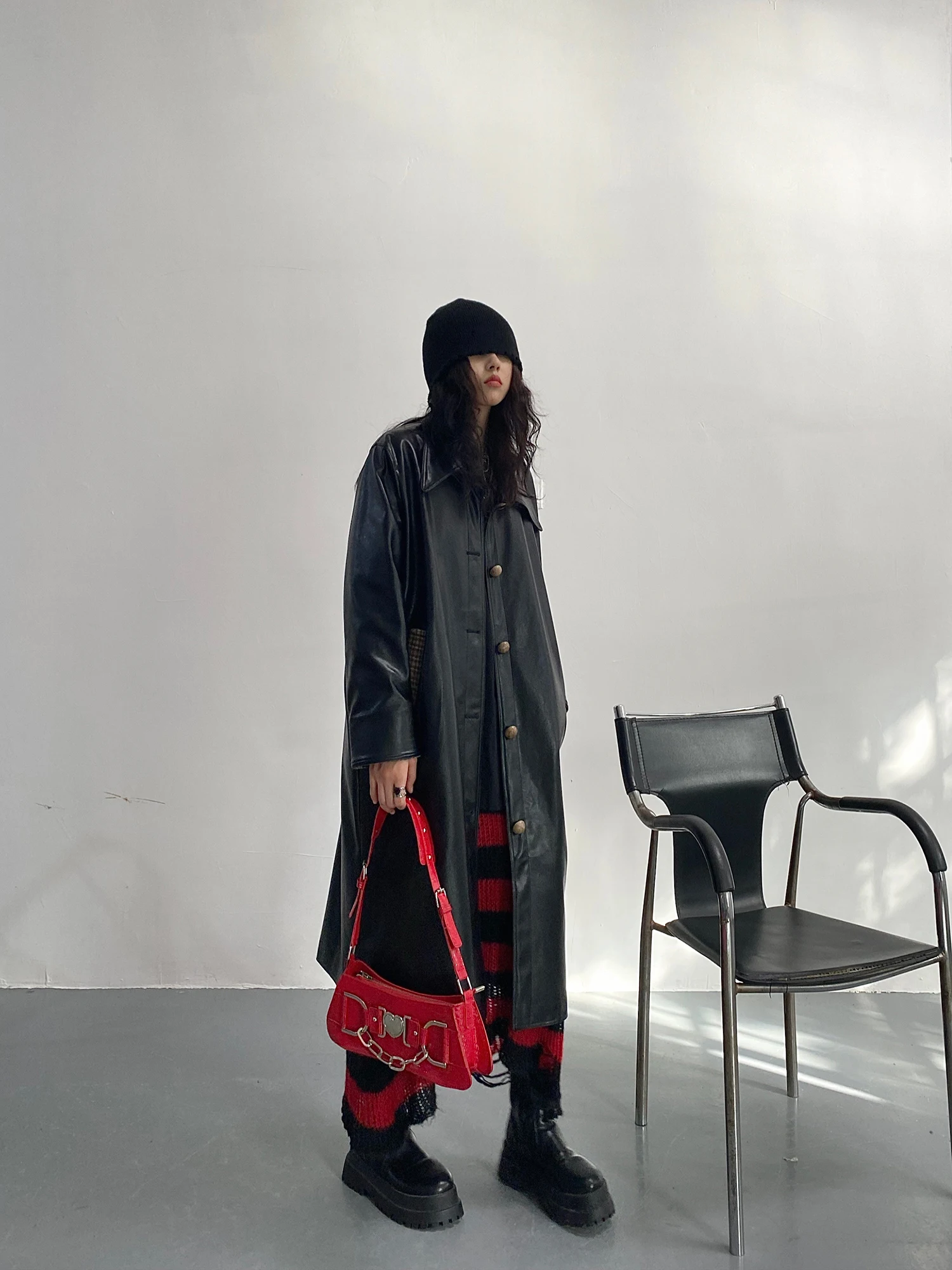 

Women's Long Single-breasted Casual Belted trench Windbreaker Female loose fall winter overcoats