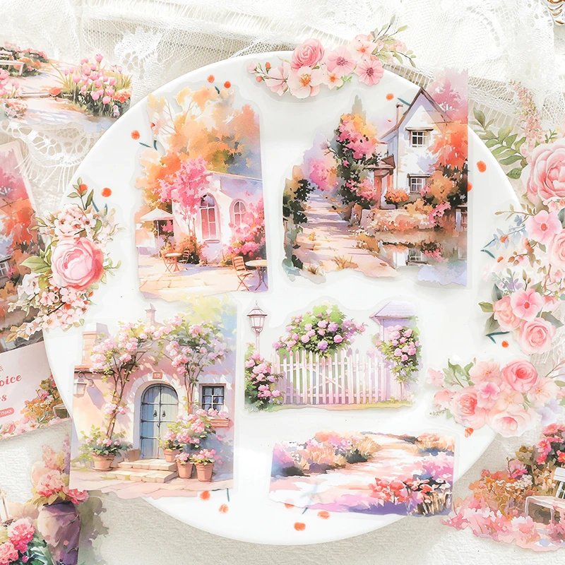 15Pcs Sound of Four Seasons Series Scrapbooking Stickers Material Perfect for Collage Journaling Diy Craft Supplies