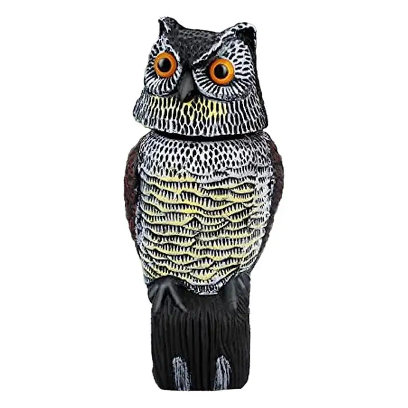 

Owl Decoys For Birds Deterrents Weatherproof Fake Owl Decoy Bird Scarecrow 360 Swivel Head Bird Scare Hangings For Trees Barns