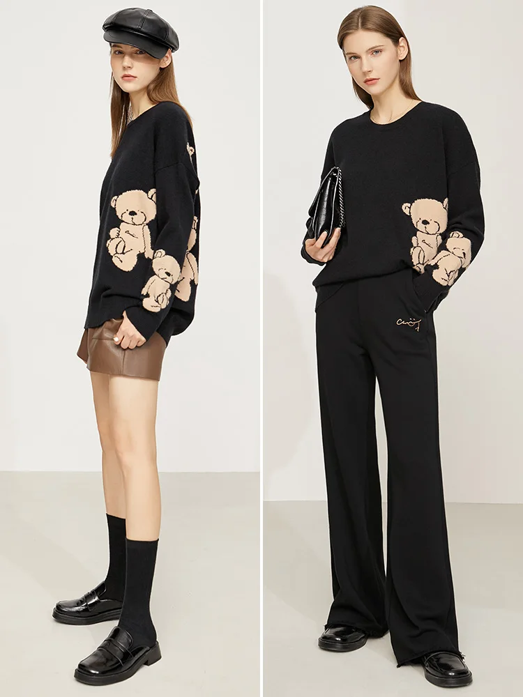 Женский свитер в минималистском стиле AMII свободные вязаные топы с принтом