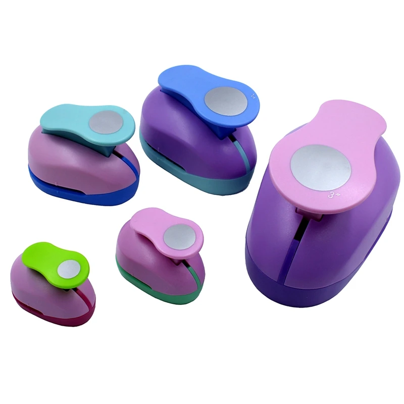 

5 Size Punch Craft Hole Paper Punch 75Mm Hole Round Punchers For Cardstock, Greeting Cards And Scrapbook Color Random