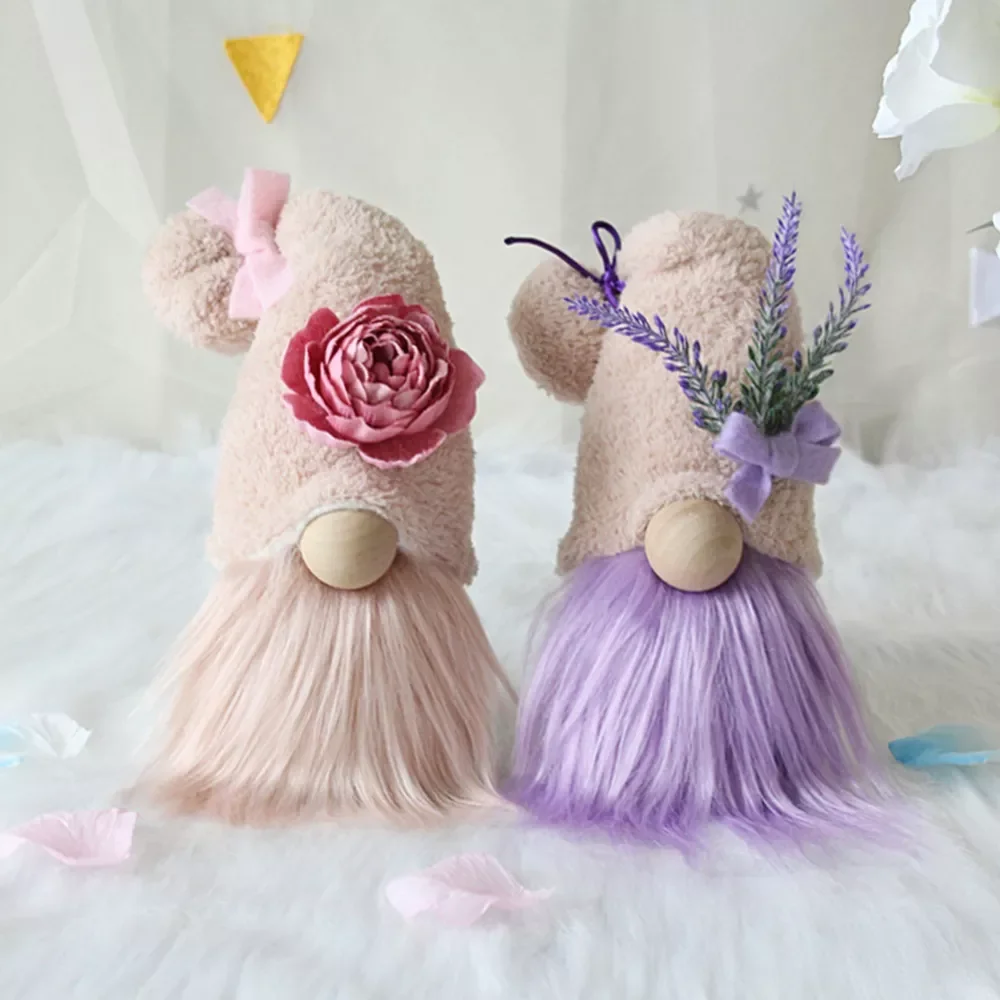 

Mothers Day Decoration Faceless Doll Party Gifts Faceless Gnome Rose Lavender Plush Doll Home Decoration