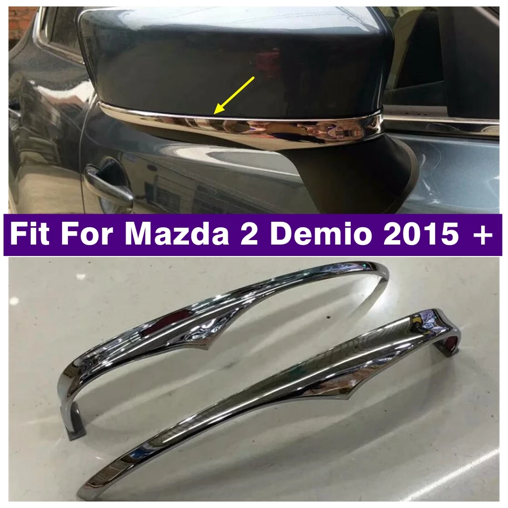 

Door Rearview Mirror Anti-rub Rubbing Strip Cover Trim Fit For Mazda 2 Demio 2015 - 2021 Chrome Accessories Exterior Refit Kit