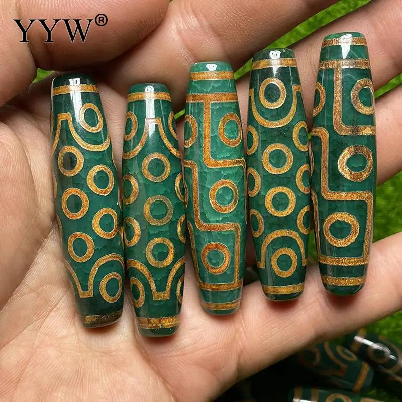 

21 Eyes Natural Tibetan Agate Dzi Beads 60mm Two Different Colored Stone For Bracelets/Earring/Necklace Vintage Jewelry Making