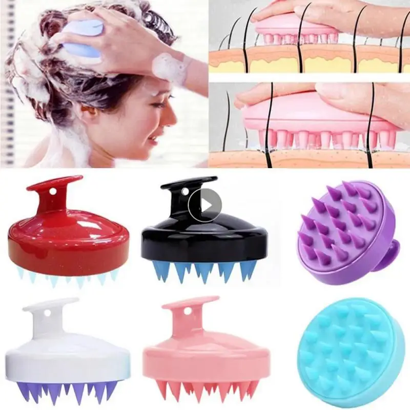 

New Silicone Shampoo Brush Scalp Hair Massager Shampoo Massage Comb Bath Massage Brush Head Body To Wash Clean Care Bathroom