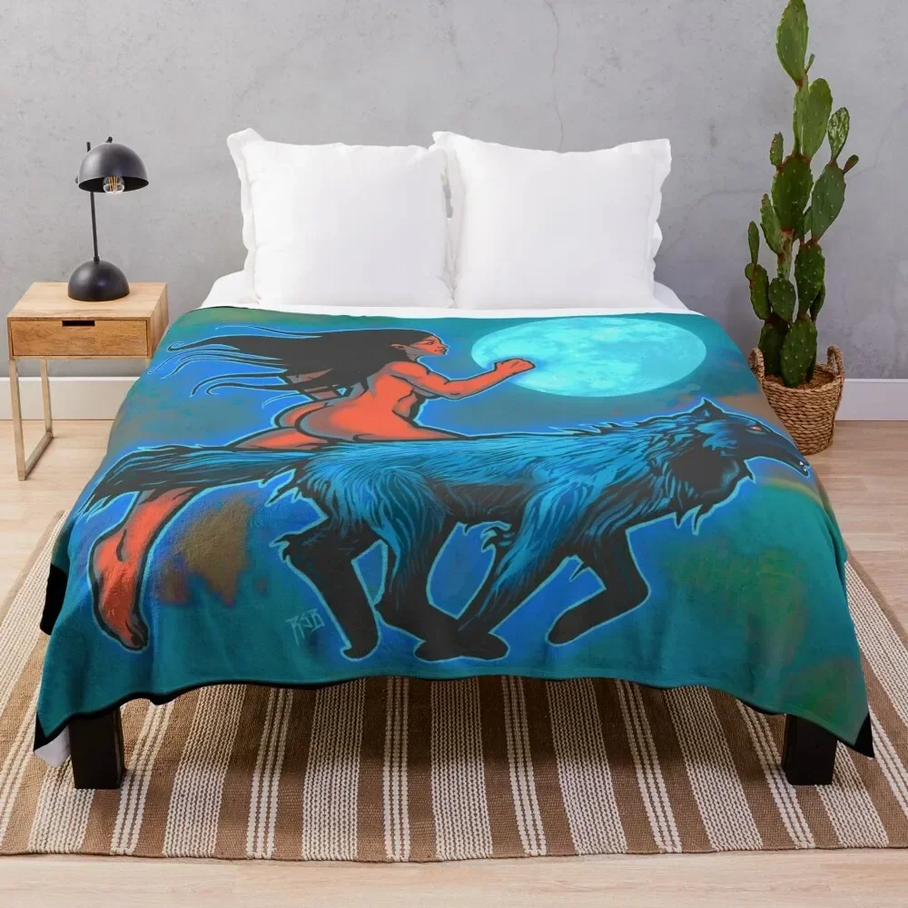 Одеяло с синим волком одеяла для детей мягкие плюшевые клетчатые косплея аниме