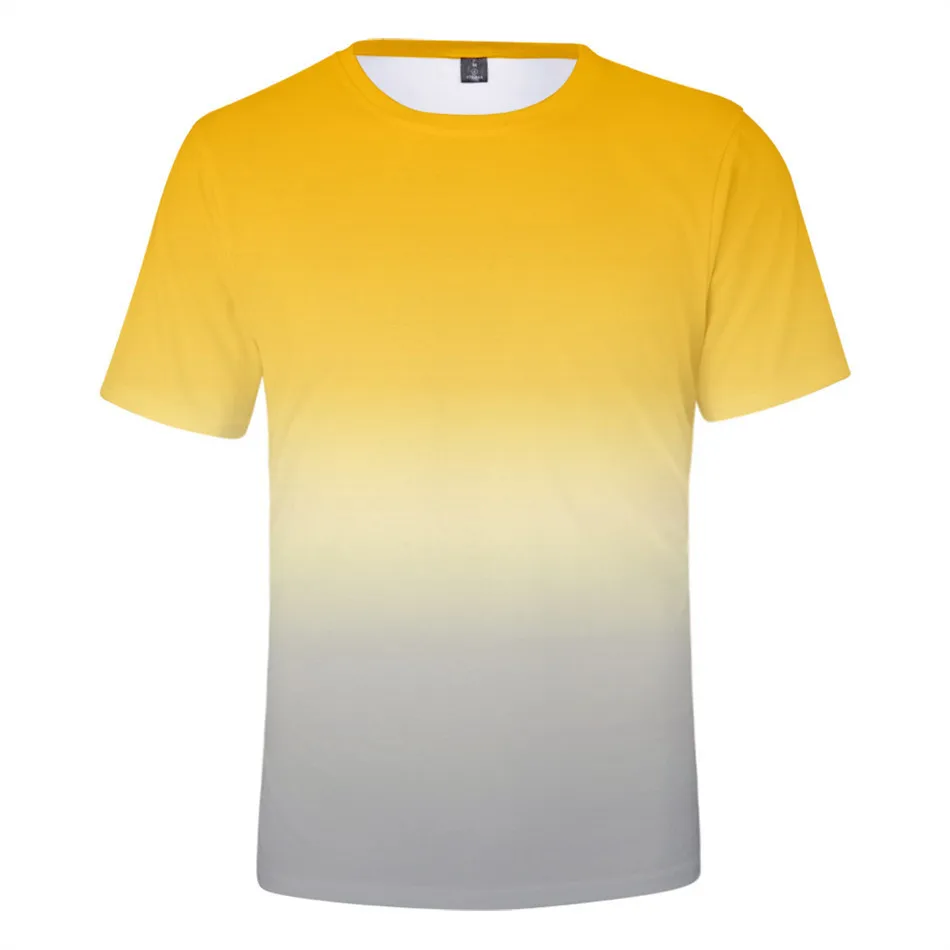 Неоновая футболка для мужчин и женщин с коротким рукавом красочная градиентная