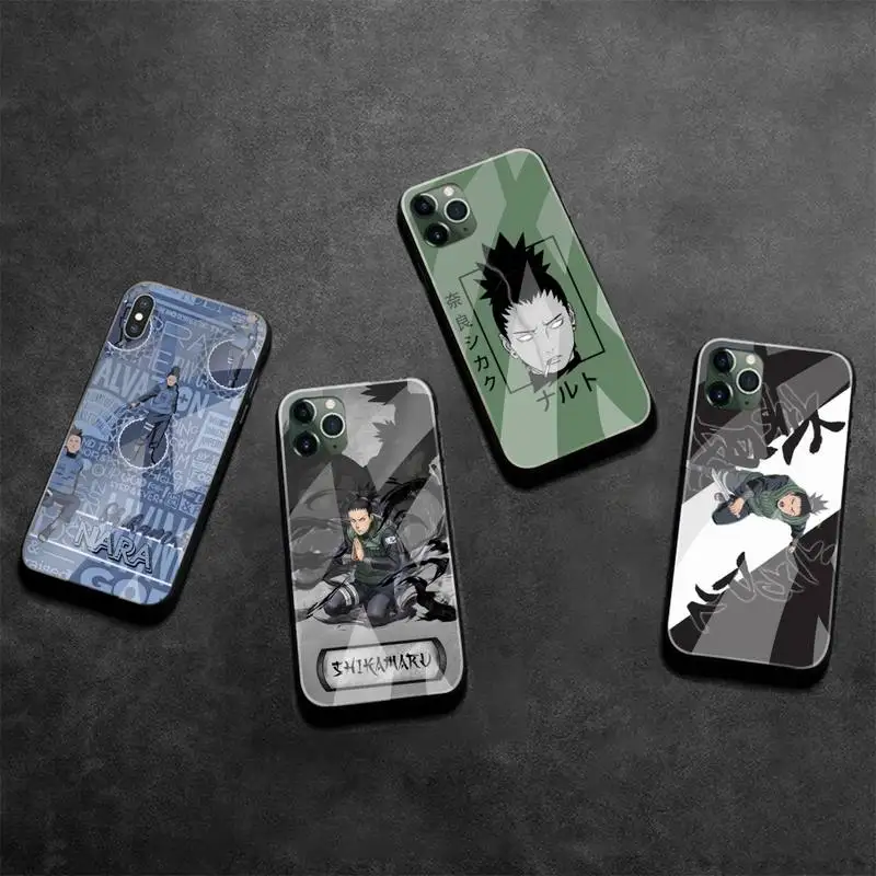 

Bandai Naruto Nara Shikamaru Phone Case Tempered Glass For iPhone 13 12 Mini 11 Pro XR XS MAX 8 X 7 Plus SE 2020 cover