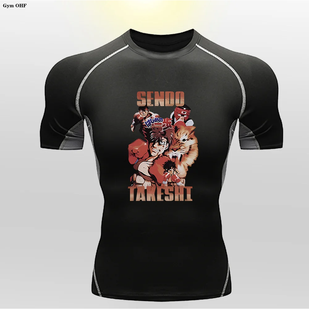 Детская высокоэластичная компрессионная Футболка с принтом аниме Спортивная
