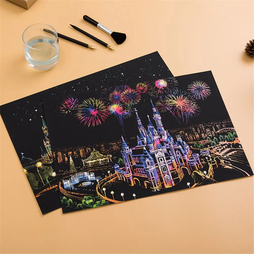 

Magic Scratch Paintings Around The World Landscape Scratch Paintings Kids Educational Toys Creative Birthday Gifts Art Supplies