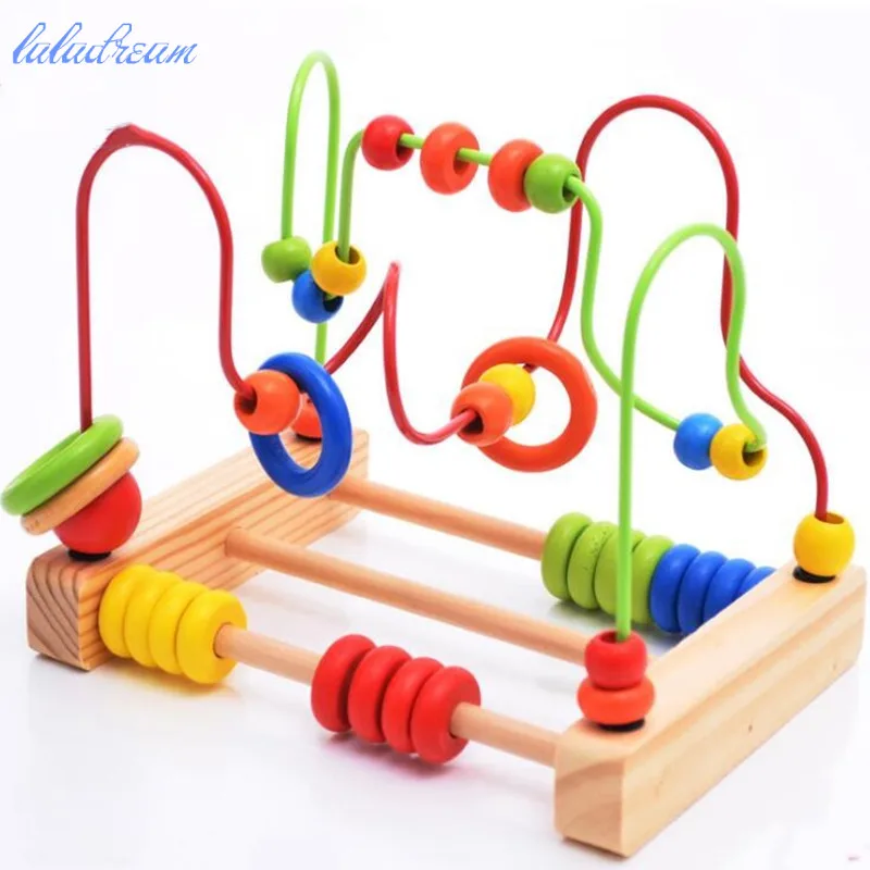 

Counting Circles Bead Abacus Wire Maze Roller Coaster Wooden montessori materials Toy Kids Math Toy for Baby Kids Childrens