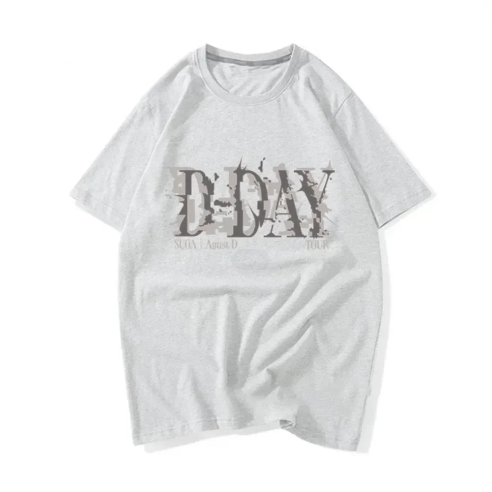 Футболка с хлопковой подкладкой для мужчин и женщин Kpop Suga Модный повседневный