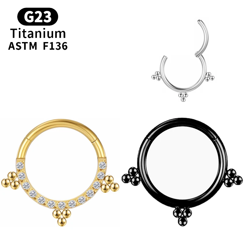 

Piercing Clicker Ear Tragus Ball Cartilage Nose Ring Circular Titanium Zircon Helix Tragus Ladies Earrings Women Body Jewelry