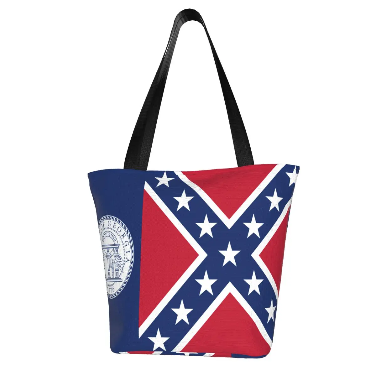 

Ladies Handbag Flag Of The State Of Georgia Women Shoulder Bag Eco Reusable Shopping Bag Travel Beach Bag