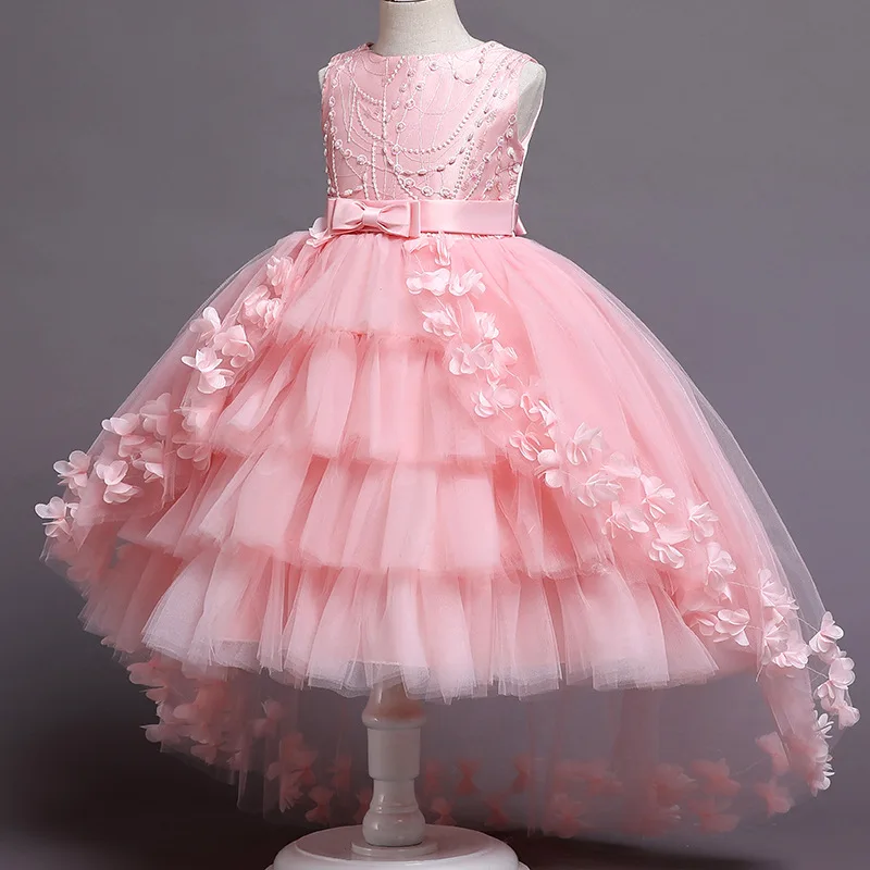 

Children Winter Clothes 2022 Birthday Party Kids Solid Dresses For Girl Carnival Clothing Princess Gown Baby White Costume 4-12Y