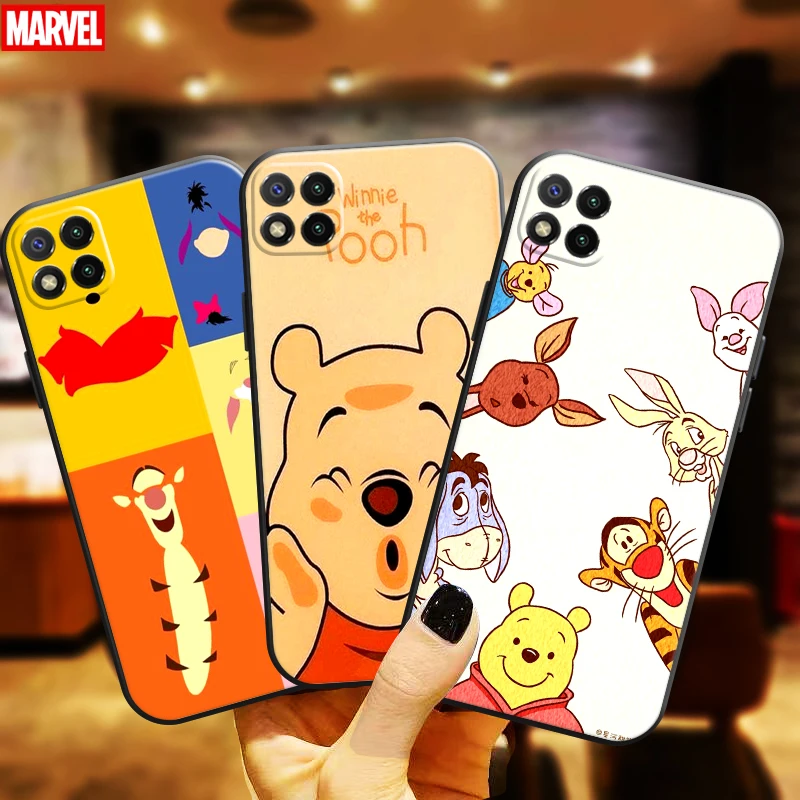 

Cute Winnie The Pooh For Xiaomi Redmi 9C Phone Case Redmi 9C Funda Liquid Silicon Soft Carcasa Back Coque Black Silicone Cover