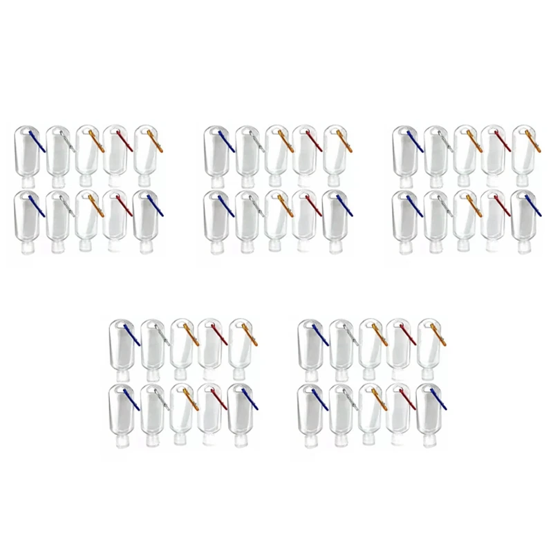 

50PC 50Ml Portable Hand Sanitizers Bottles Press Bottles Liquid/Gel Soap Dispensers Hanging Inverted Bottle For Travel