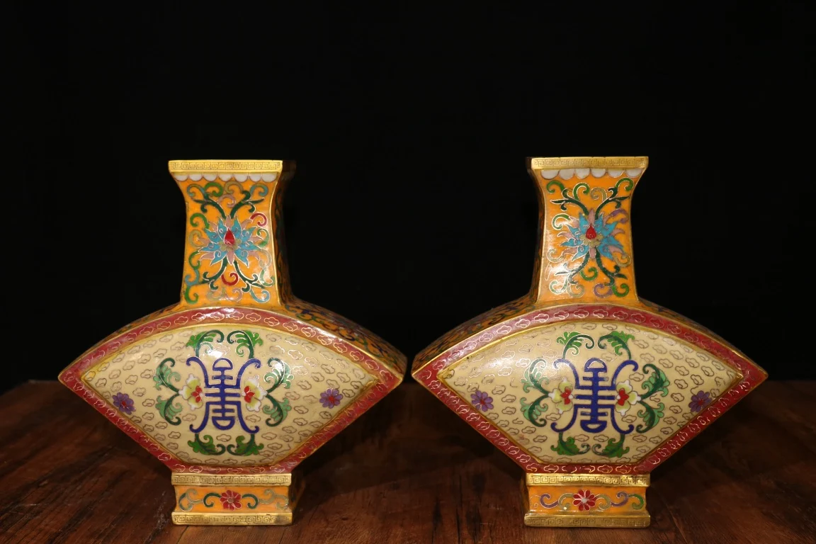 10-дюймовая коллекция тибетского храма старая бронза перегородчатая эмаль