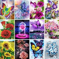 diy 5d diamond painting butterfly bird full round mosaic landscape flower picture diamond embroidery rhinestone for home decor