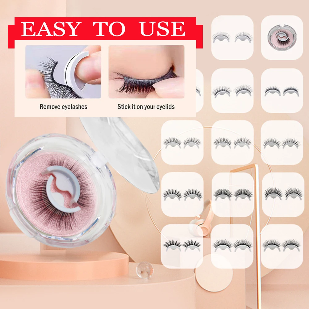 

2022New Style Can Be Used Multiple Times Self-Adhesive Without Glue False Eyelashes Directly Sold By Manufacturers Ladies Makeup