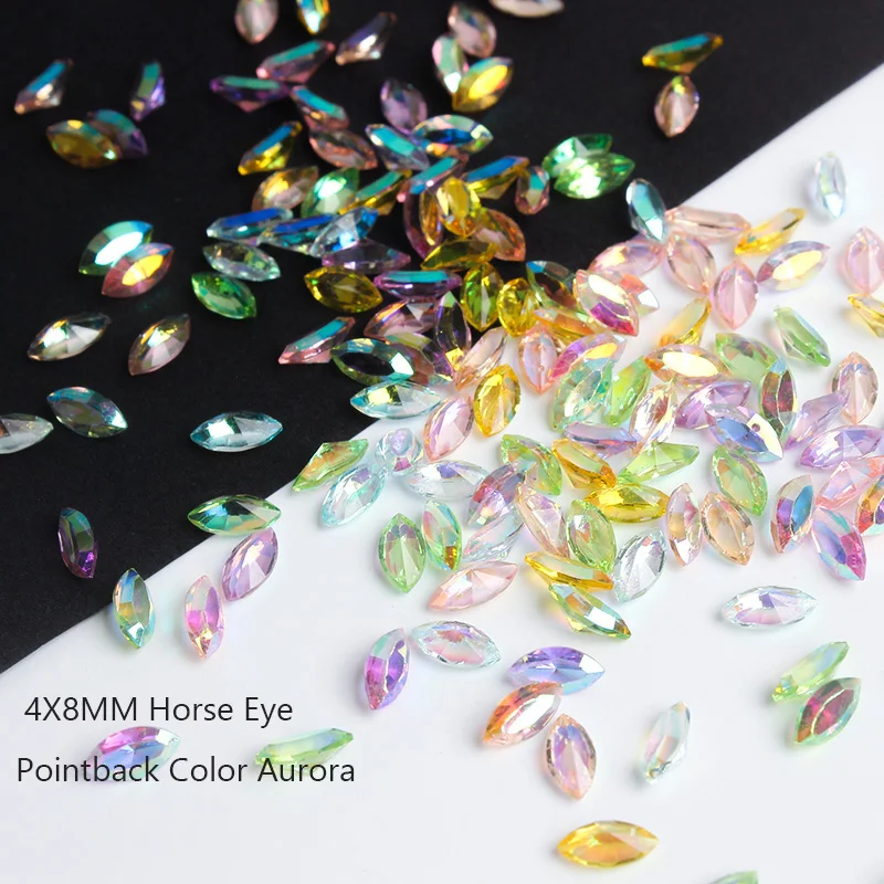 New 3D Colored Resin Square And Horse Eye Sugar Diamonds  Apply To DIY Nail Art Rhinestones Accessories Crystal Stone images - 6