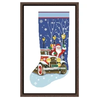santa claus is coming cross stitch kits christmas 18ct 14ct 11ct unprint fabric cotton thread diy embroidery wall decoration