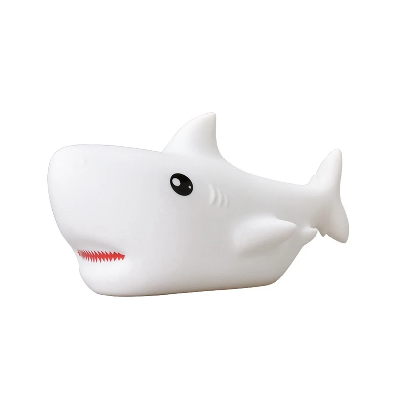 

LED Children Night Light Shark Lamp 7Color USB Rechargeable Silicone Bedroom Bedside Room Lamp For Kids Baby Girl Gift