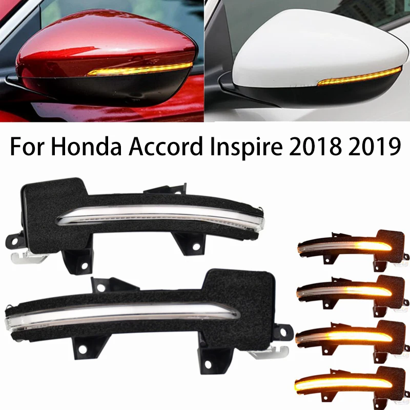 

For Honda Accord Inspire 2018 2019 Turn Signal Light LED Dynamic Side Wing Rearview Mirror Flowing Sequential Blinker Blinker