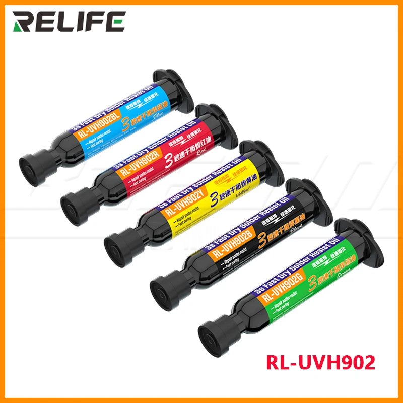 

RELIFE RL-UVH902 10ML 3S Nano Solder Mask for Mobile Phone Repair Jumping Wire UV Quick Dry Curing Welding Paste Flux Oil