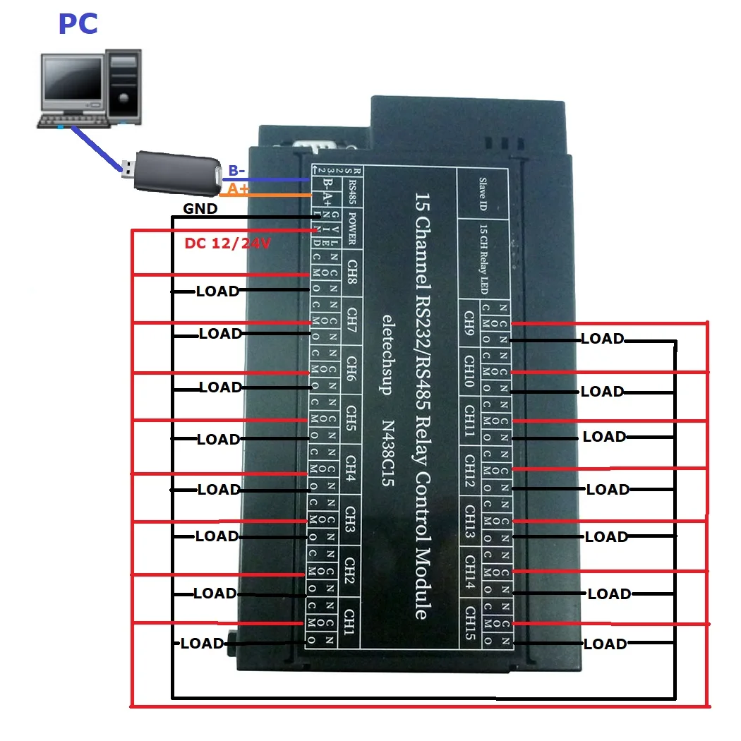 2 в 1 15-канальный RS485 RS232 Modbus RTU реле ПЛК плата DO контроллер переключателя