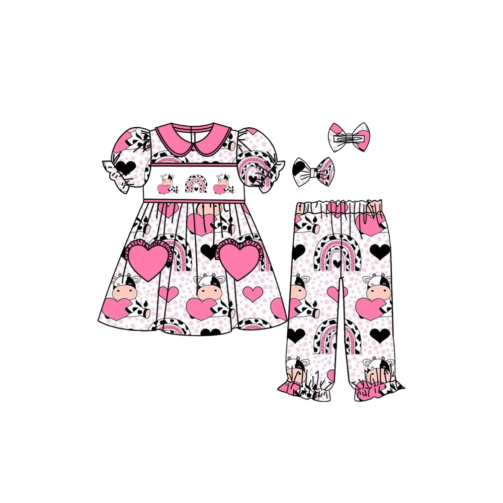 Новинка одежда для маленьких девочек на День святого Валентина мультяшный