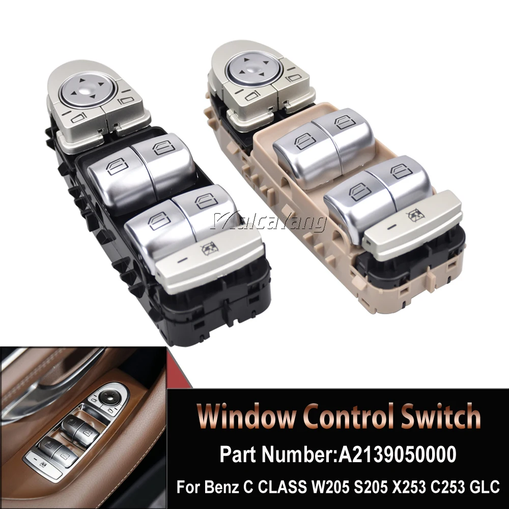 

A2139050000 Black/Beige Car Power Window Switch For Benz C Class W205 W213 W253 GLC200 GLC220 GLC250 GLC300 GLC350 E250 E300 E63