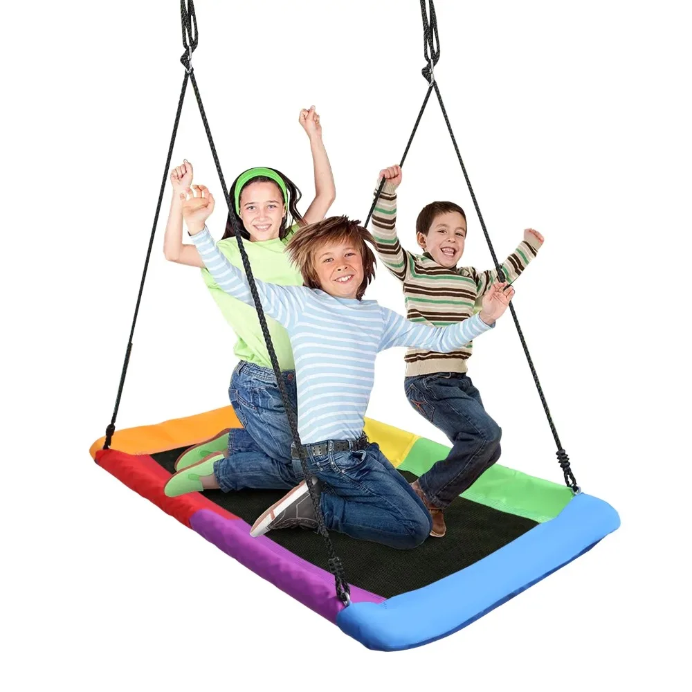 

Sorbus Saucer Tree Swing, Giant Outdoor Rectangle Platform Swing for Kids, Water Proof, Up to 700 lbs