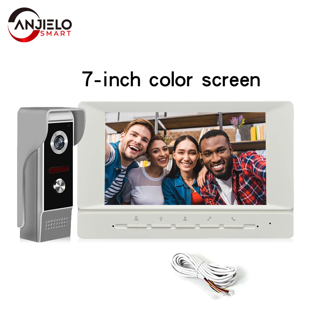 

Anjielosmart Video Porteiro Intercom 7 Inch Smart Home Security Protection System Interfone Doorbell Camera for Apartment Family