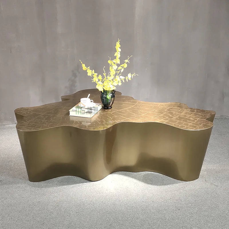 Металлический медный журнальный столик из нержавеющей стали креативный