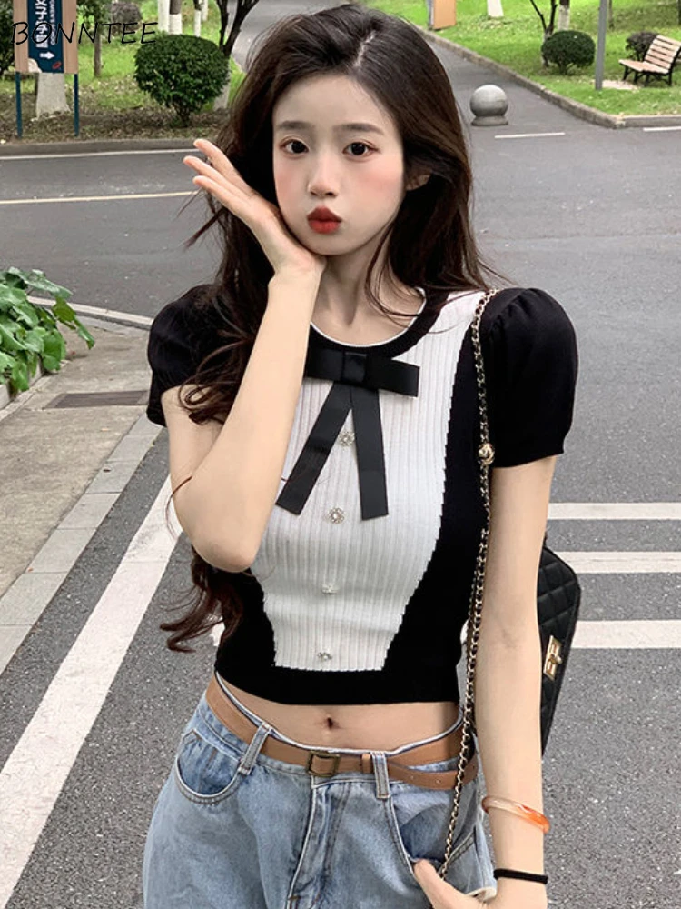 

Пуловеры женские укороченные сексуальные милые облегающие в стиле ретро простые универсальные повседневные уличные вязаные пуловеры в Корейском стиле для девушек