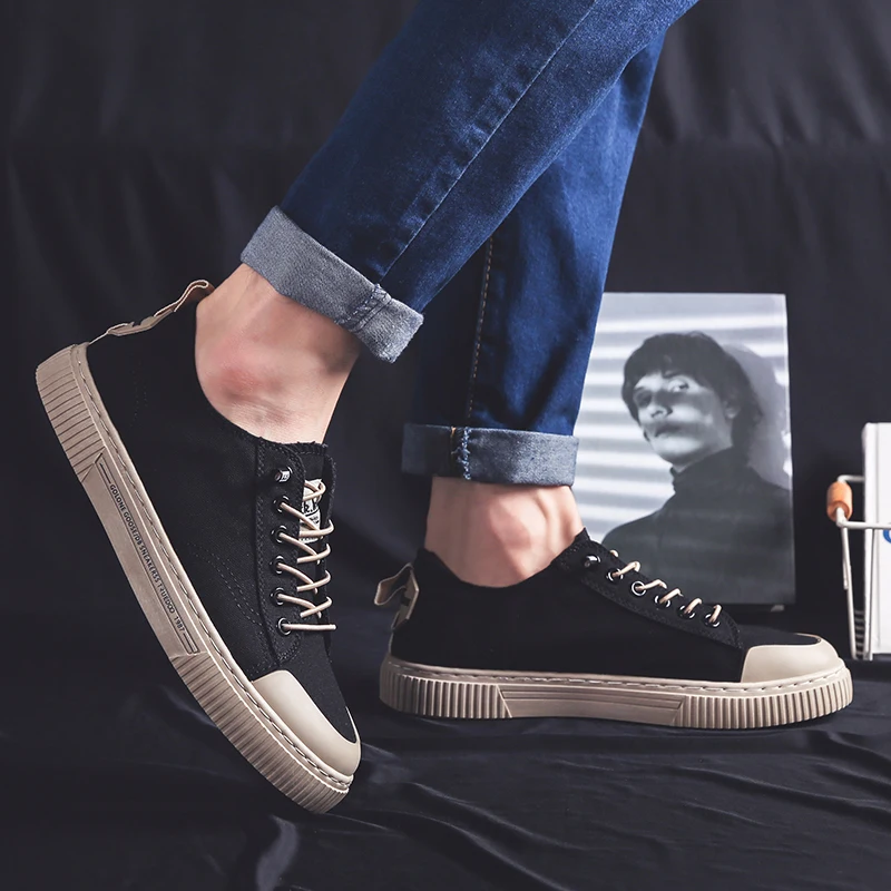 Мужские холщовые кроссовки Вулканизированная подошва удобная повседневная