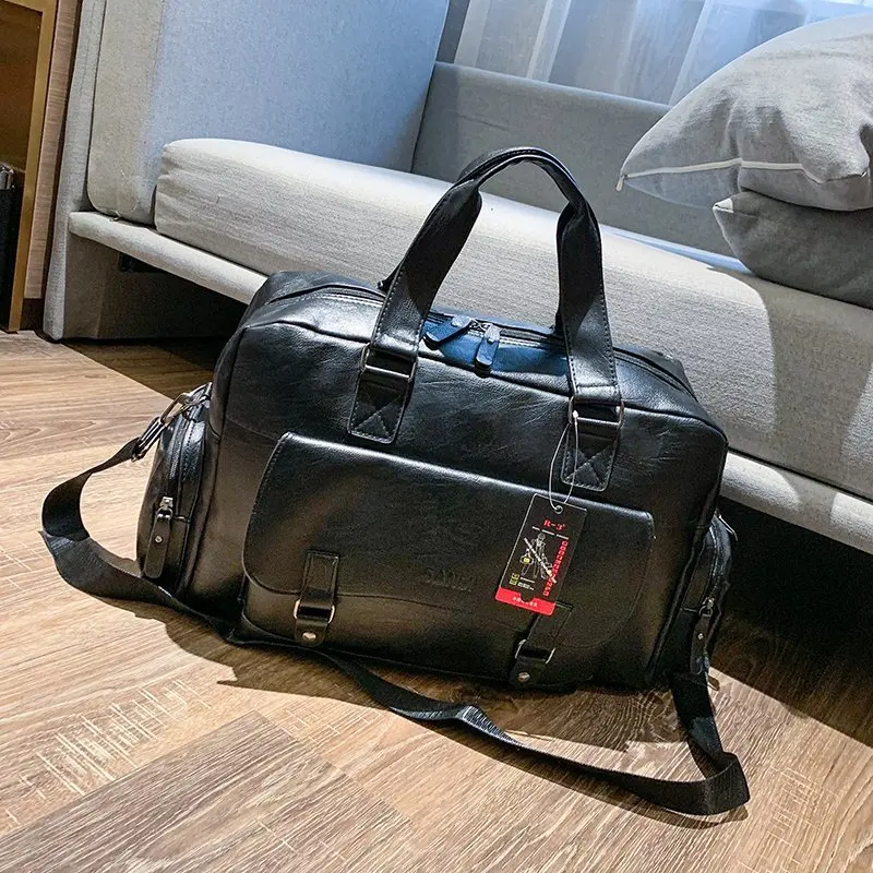 YILIAN Large capacity simple travel bag 2022 New versatile soft leather fashionable business portable waterproof shoulder bag