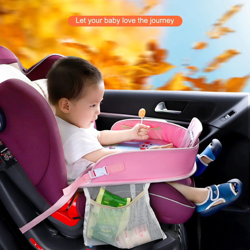 Waterproof Table Car Seat Upgraded Autos Kid Travel Tray Storage Baby Seat Tray Kids Toys Infant Holder Cartoon Baby Fence waterproof table car seat tray storage kids toys infant holder children dining drink table in car accessories baby fence