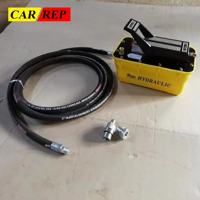 Pneumatic Pump For Car Body Repairing System 1.6L Aluminum Shell Foot Pedal Hydraulic Pump Power Unit With Fast Connector Hose