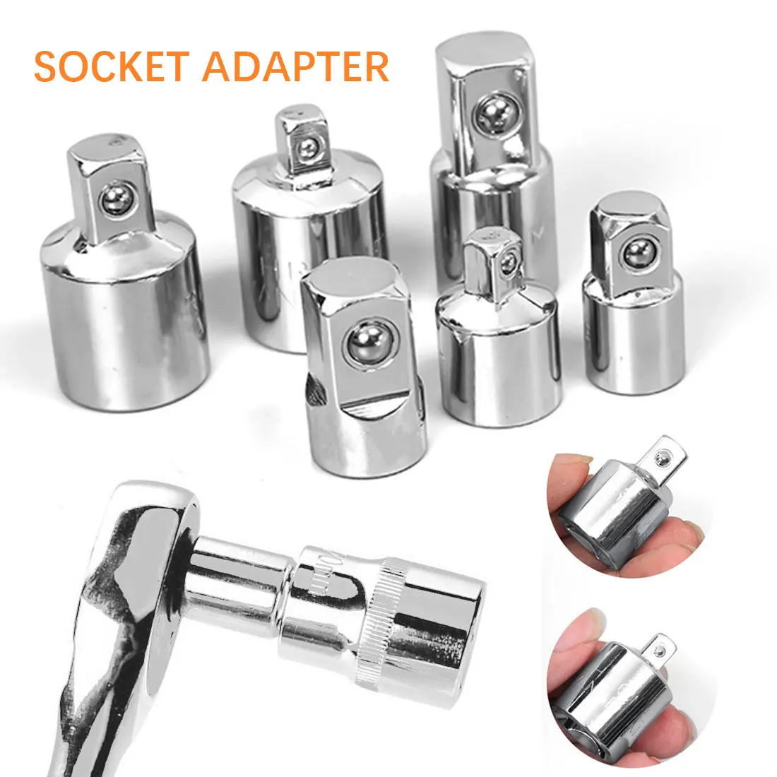 

1/4" 3/8" 1/2" Universal Joint Set Ratchet Angle Extension Bar Socket Adapter Manual and Pneumatic Bendable Adapter Socket Tools