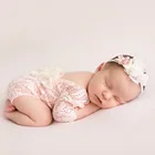 Летнее шифоновое цветочное украшение для новорожденных 0-1 месяц, кружевное платье, жемчужная повязка для волос, комплект из двух предметов, реквизит для фотографирования мальчиков и девочек
