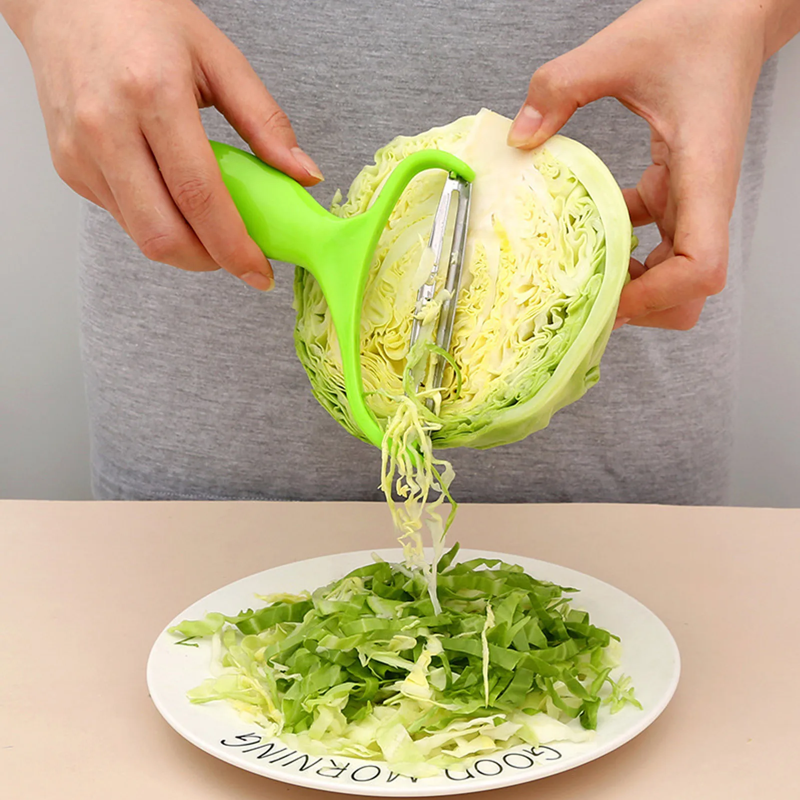 

Cabbage Peeler For Kitchen Wide Mouth Vegetable Peeler Stainles Steel Fruit Shredder Slicer With Non-Slip Handle And Sharp Blade