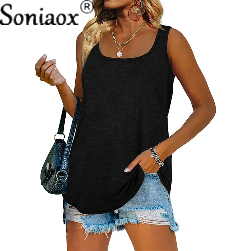 

2022 New Summer Women Fashion V-Neck Dovetail Tank Tops Sleeveless Solid Color Breathable Comfortable Ladies Casual Vest T-Shirt