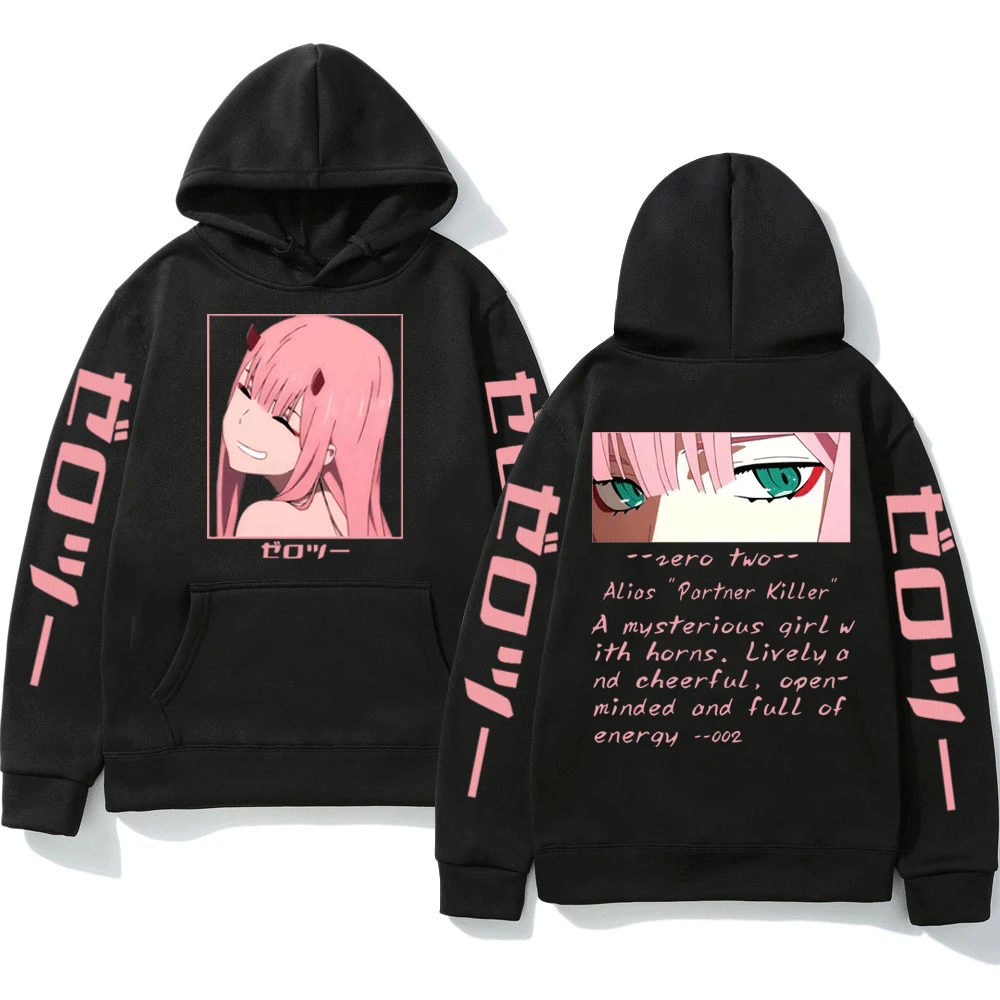 

Anime Darling In The Franxx Hoodie Men Women Janpan Manga Fashion Zero Two Print Sweatshirts Unisex Hooded Pullover Streetwear