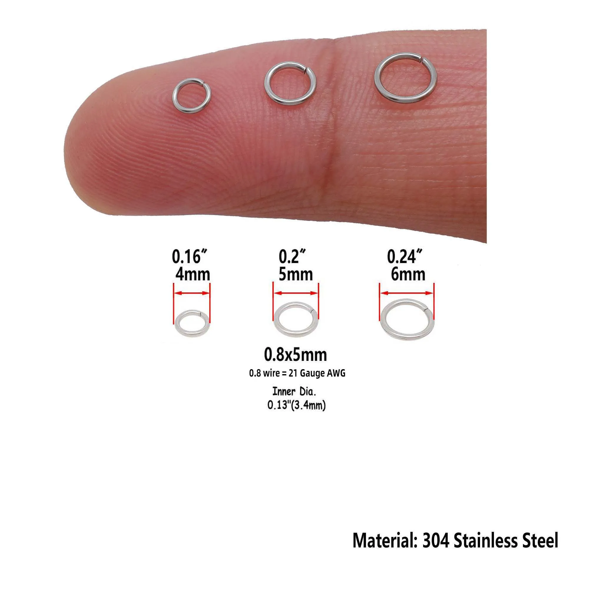 500PCS/Lot Stainless Steel Closed Jump Rings Split Rings Connectors for DIY Necklace Bracelet Jewelry Finding Making Accessories