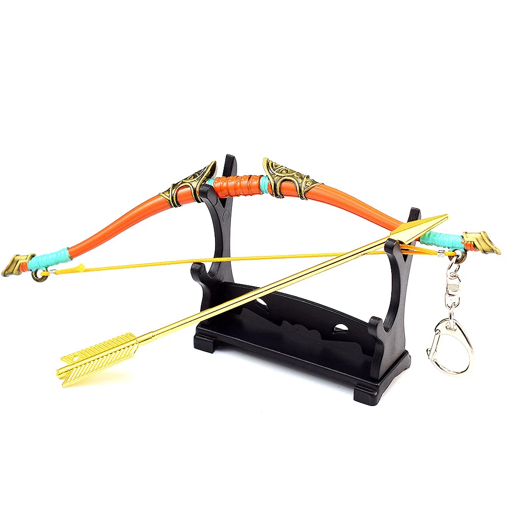 

The Hyrule Fantasy Weapon Keychain Zelda Link Twilight Bow Swords Anime Game Periphery Keychain Weapon Model Katana Samurai Gift