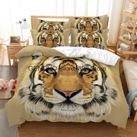 3d tiger design printed bedding sets duvet quilt cover set comforter bed linen pillowcase king queen size animal linen bedding