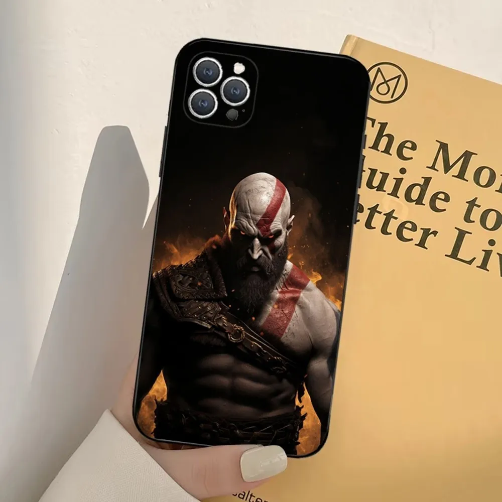 Чехол для телефона Game God Of W-War iPhone 16 15 14 13 12 11 Pro X XS Max XR Plus мягкий черный мини-Чехол