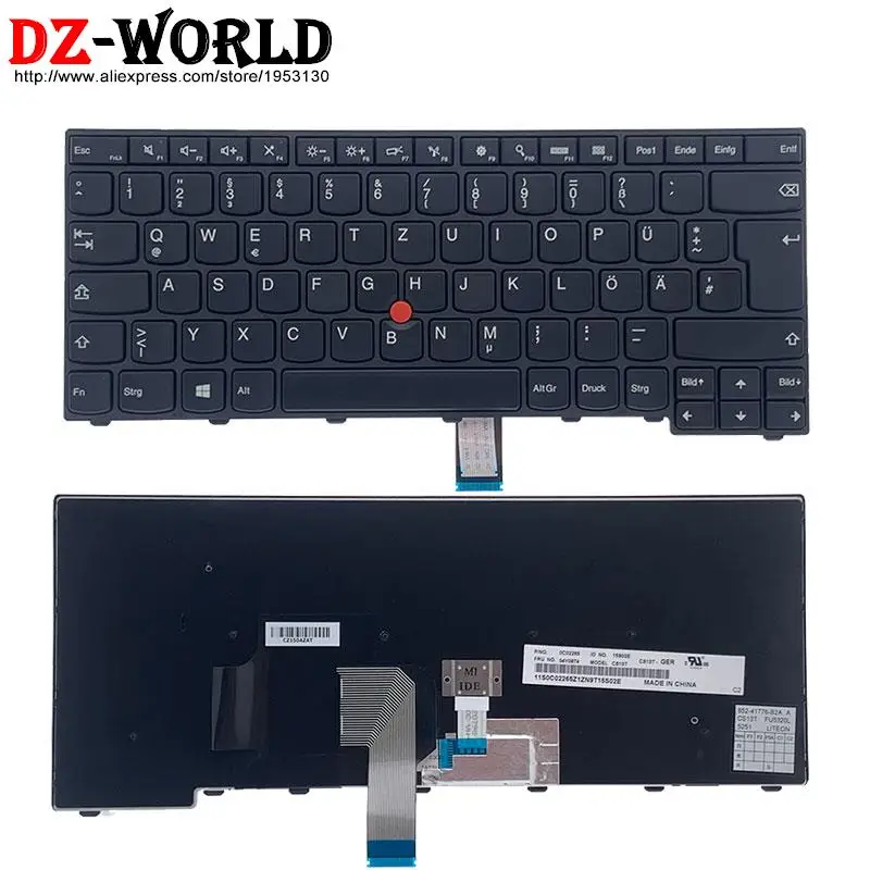 Фото Немецкая клавиатура с подсветкой для ноутбука Lenovo Thinkpad T440 T440S T450 T450S T460 L440 L450 L460 L470 E431 E440 04Y0874 01AX322 №3